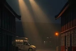 《春潮渡口》封面，渡船靠岸时的水面与石阶