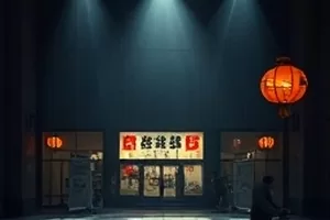 《南方第七街》封面，傍晚骑楼下的小摊与行人剪影